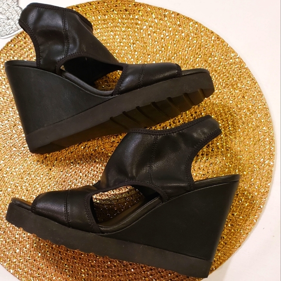 Kenneth Cole Wedge Open Toed Sandals sz 8 NWoB - Picture 3 of 10